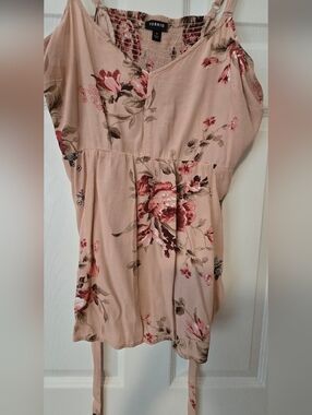 torrid Blush Floral Tie-Back Tunic